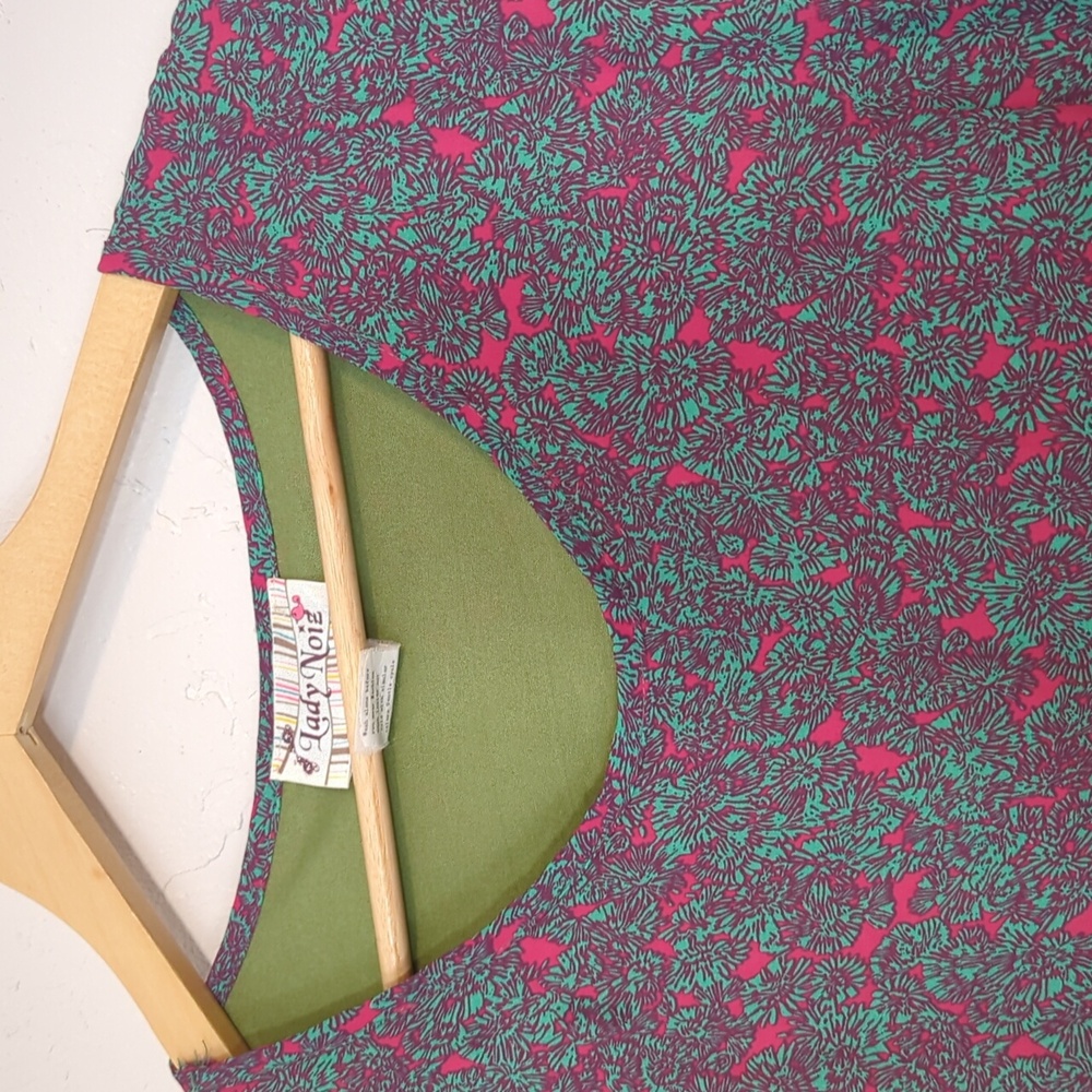 LadyNoiz Colorful Funky Artsy Retro MCM Floral Boho Hippie Bell Sleeve Tunic Top - Picture 2 of 7